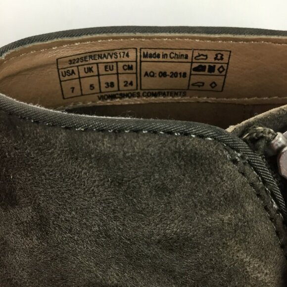 Vionic Serena Womens 7 Suede Ankle Booties Gray Side Zipper - Picture 13 of 13
